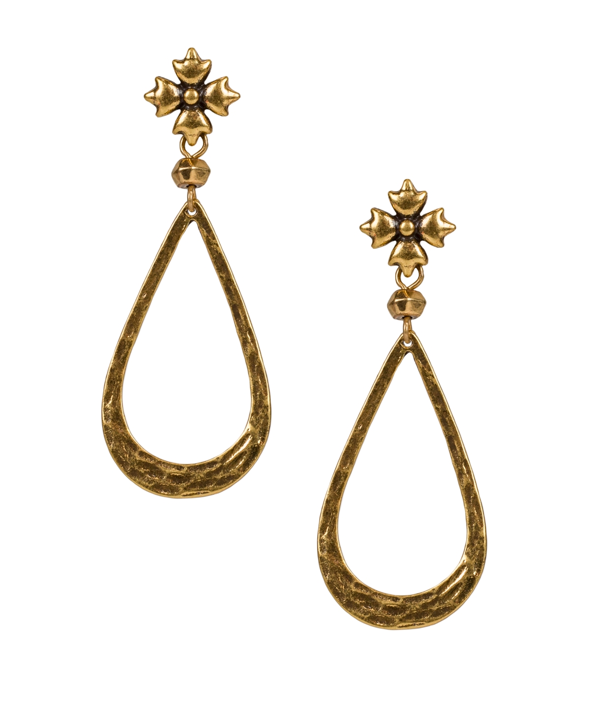 Gold-Tone Floret & Tear-Shape Drop Earrings - Russian Gold
