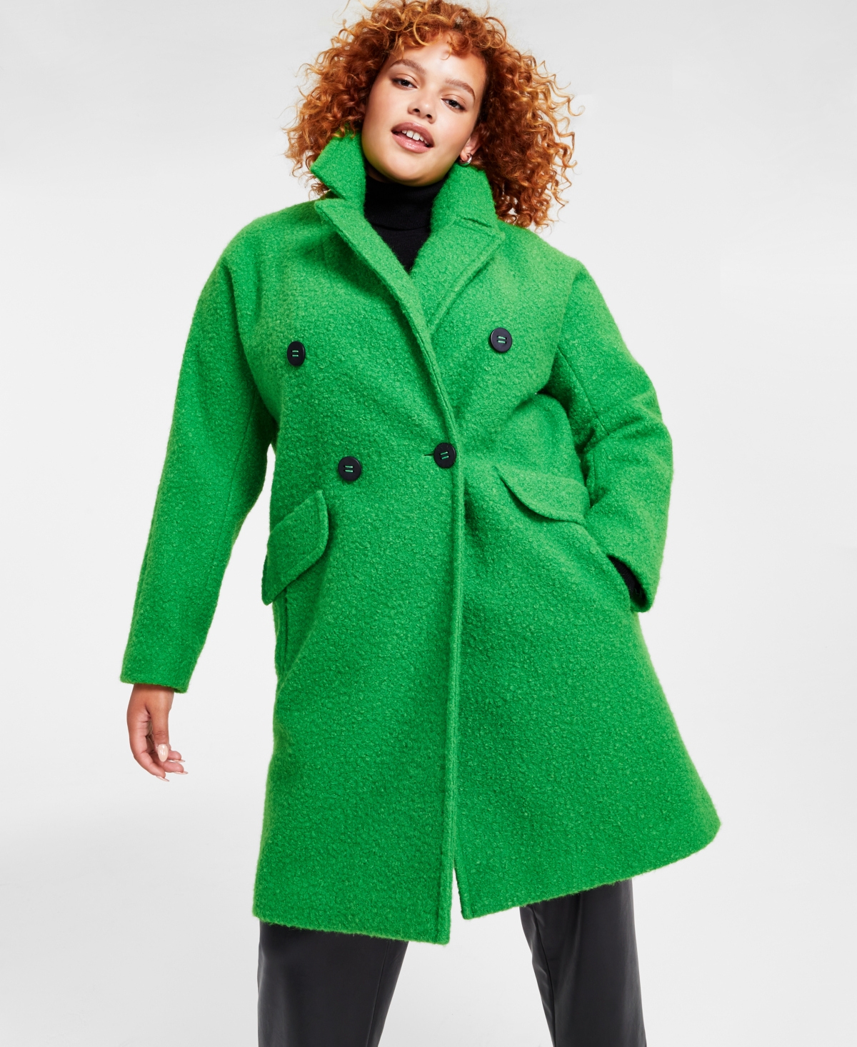 BCBGeneration Women's Notch-Collar Teddy Coat, Created for Macy's - Macy's