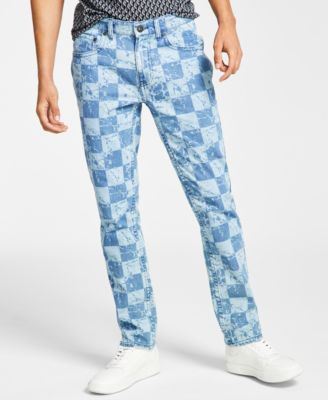 I.N.C. International Concepts - Men's Slim-Straight Fit Checkered Jeans