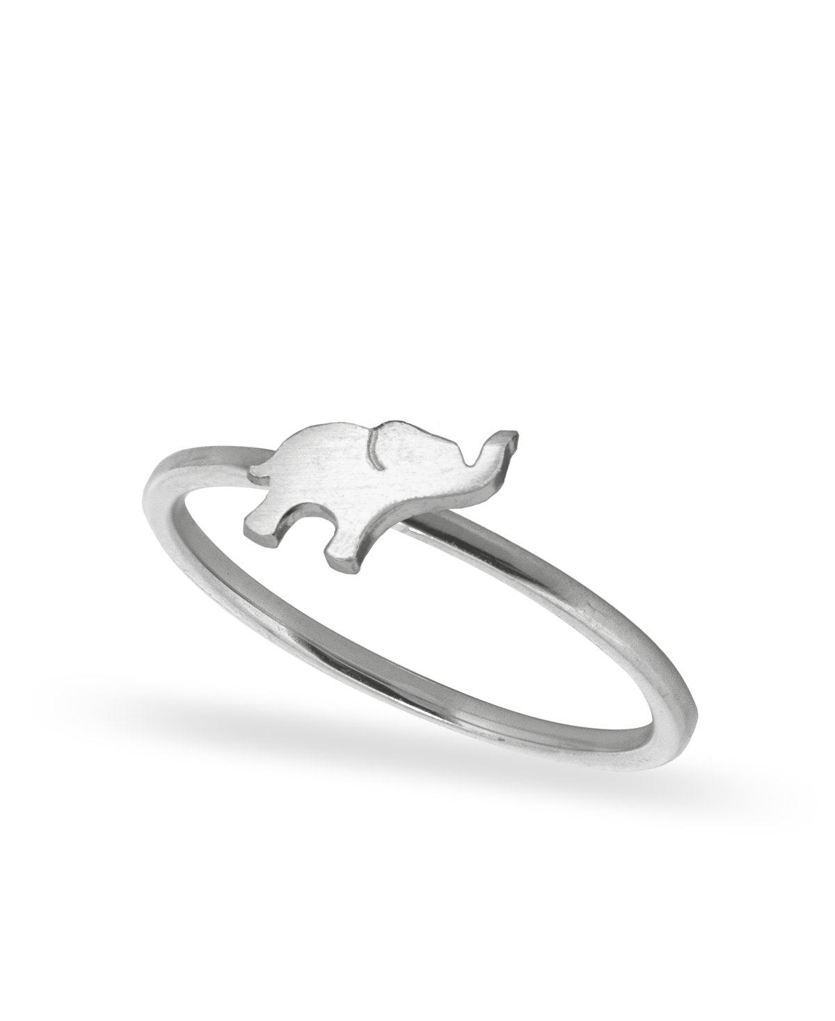 Alex Woo Mini Elephant Stacker Ring In Sterling Silver