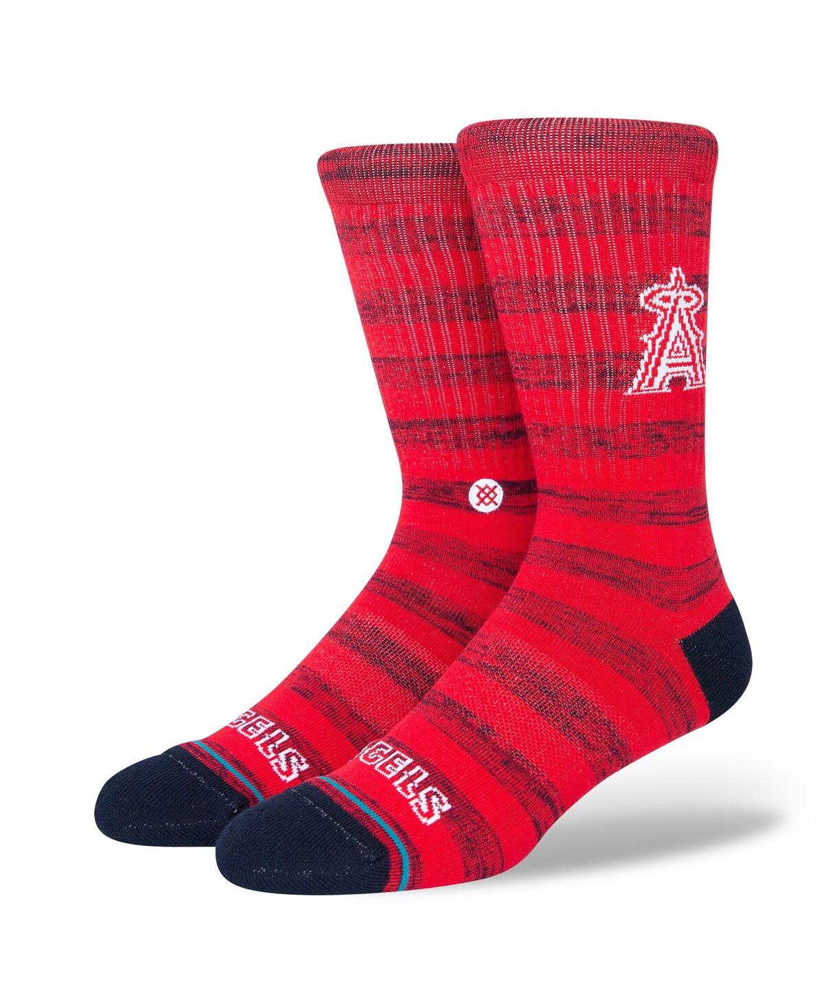 Stance Men's  Los Angeles Angels Twist Logo Crew Socks In Red