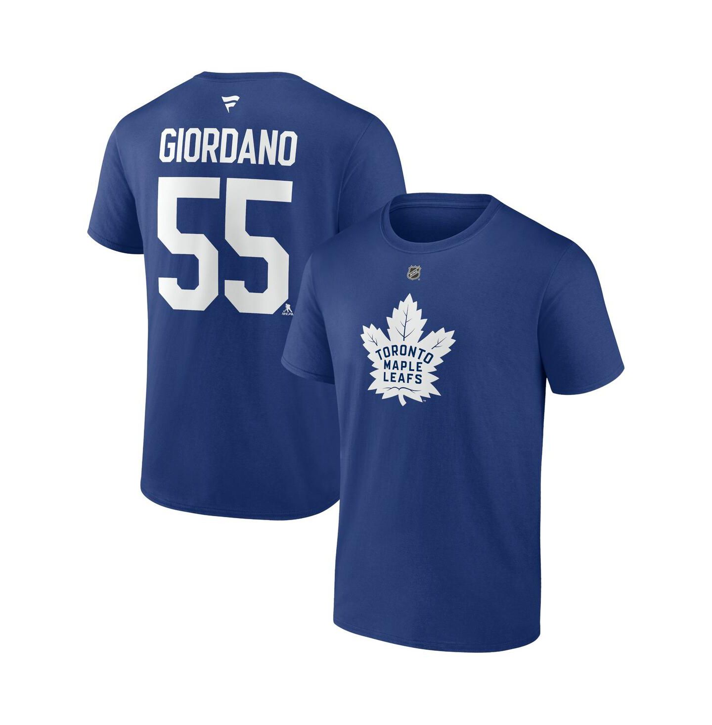 Мужская футболка Fanatics Mark Giordano Blue Toronto Maple Leafs Authentic Stack Name and Number — фото 1