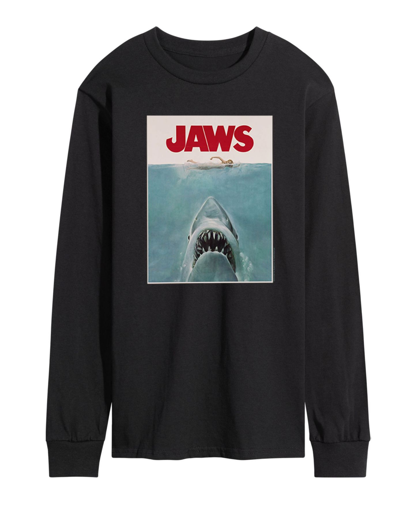 Мужская футболка AIRWAVES Jaws Poster Long Sleeve, цвет: Чёрный — фото 1