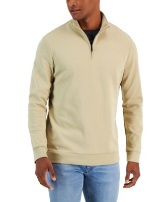 Tan/Beige Quarter-Zip Men's Sweaters 