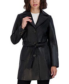 Women's Nicole Belted Leather Trench Coat