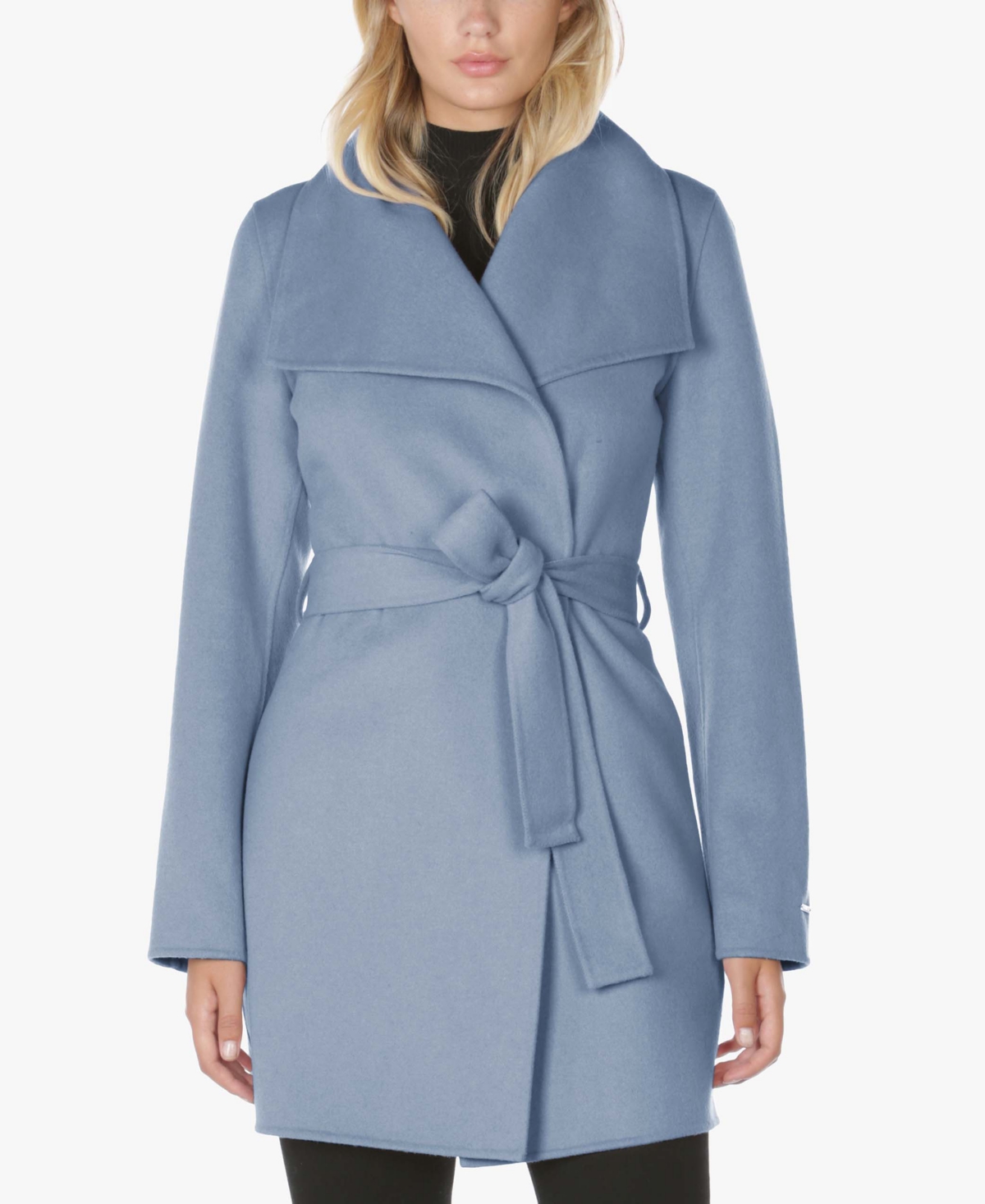 Tahari Women s Doubled Faced Belted Wrap Coat Smart Closet