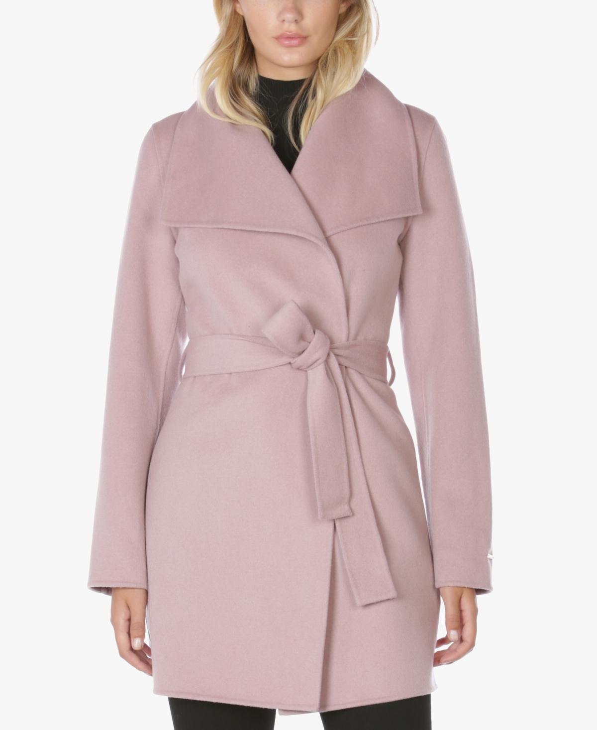 Tahari belted wrap coat best sale