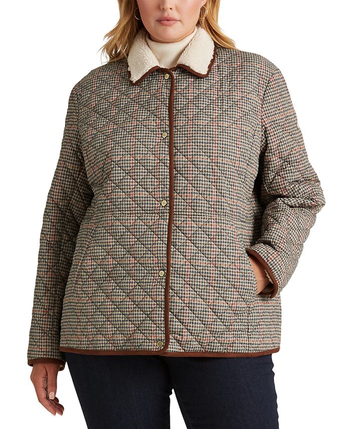 Lauren Ralph Lauren Women's Plus Size Faux-Sherpa-Collar Quilted Coat,  Created for Macy's & Reviews - Coats & Jackets - Plus Sizes - Macy's