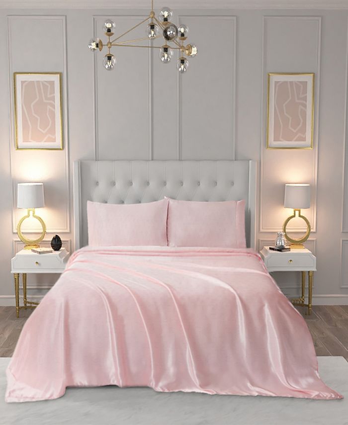 Juicy Couture 4 Piece Satin Sheet Set, Full & Reviews - Sheets & Pillowcases - Bed & Bath - Macy's