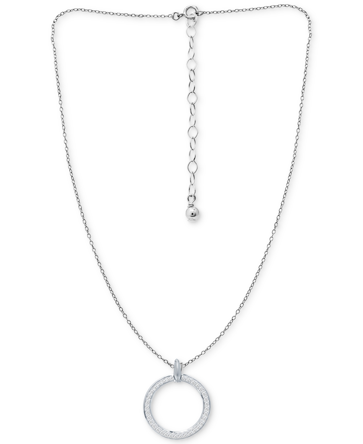 Giani Bernini Cubic Zirconia Open Circle Pendant Necklace, 16
