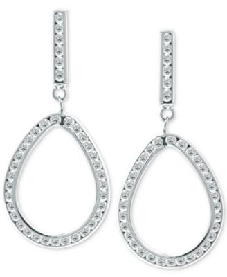 Cubic Zirconia Open Teardrop Drop Earrings