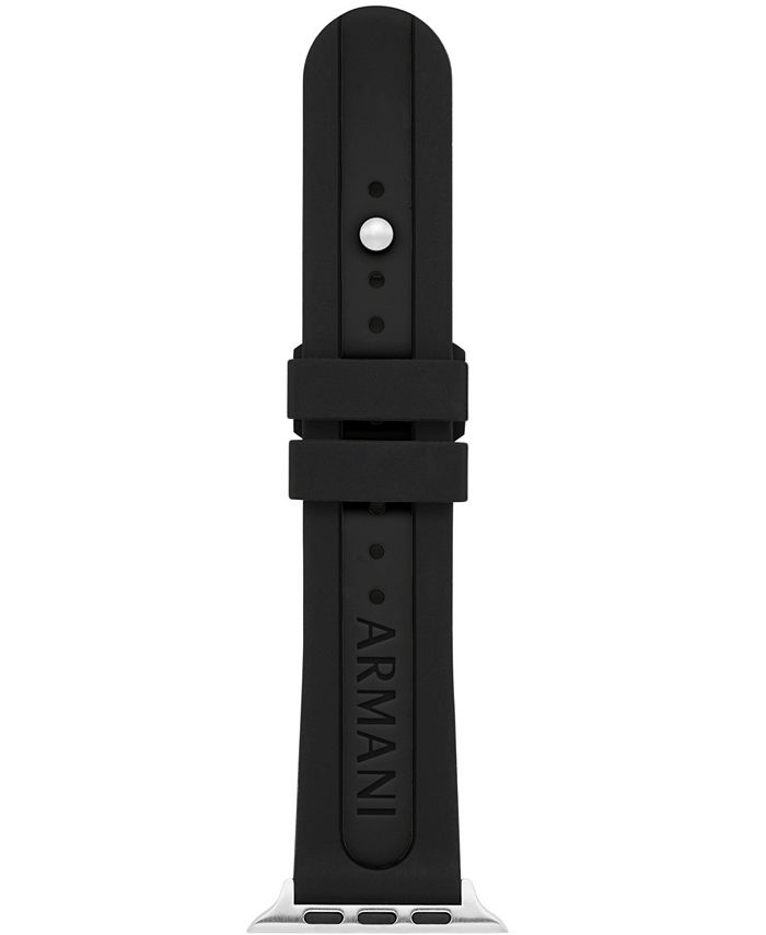 A|X Armani Exchange Men's Black Silicone Band for Apple Watch