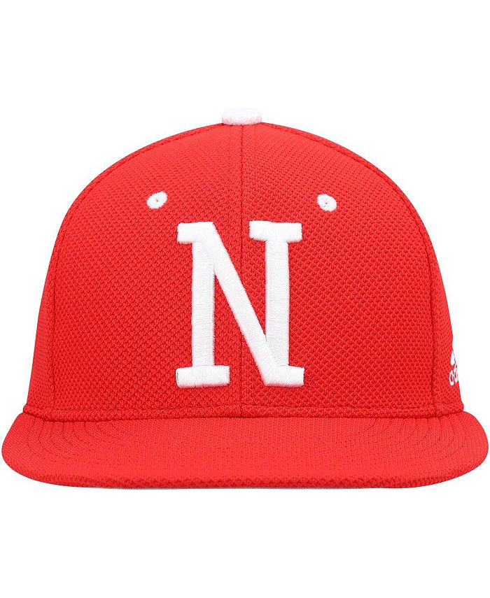 adidas Men's Scarlet Nebraska Huskers Logo On-Field Baseball Fitted Hat ...
