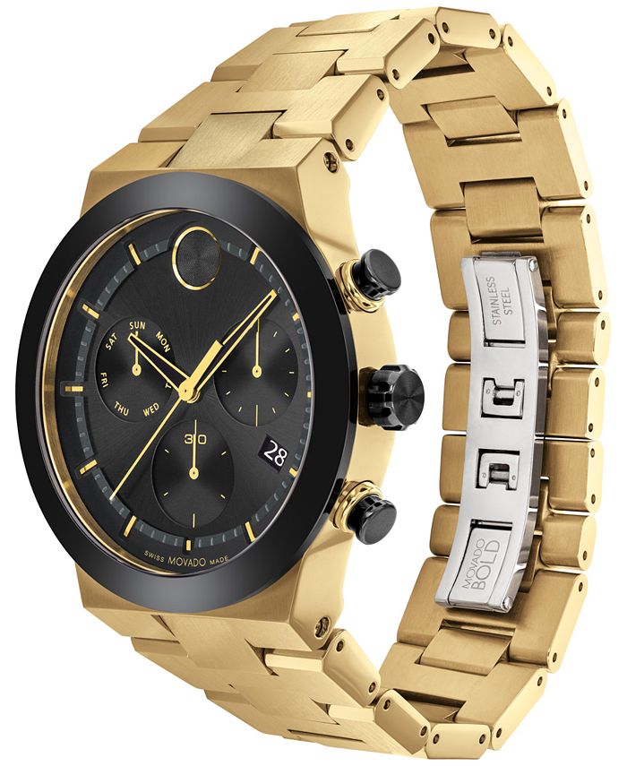 Movado Men's Swiss Chronograph Bold Fusion Gold IonPlated Stainless