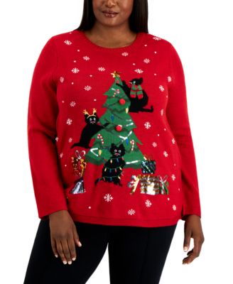 karen scott christmas cat sweater