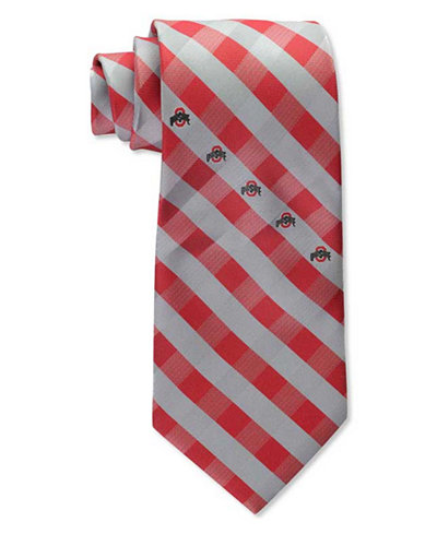 Eagles Wings Ohio State Buckeyes Checked Tie