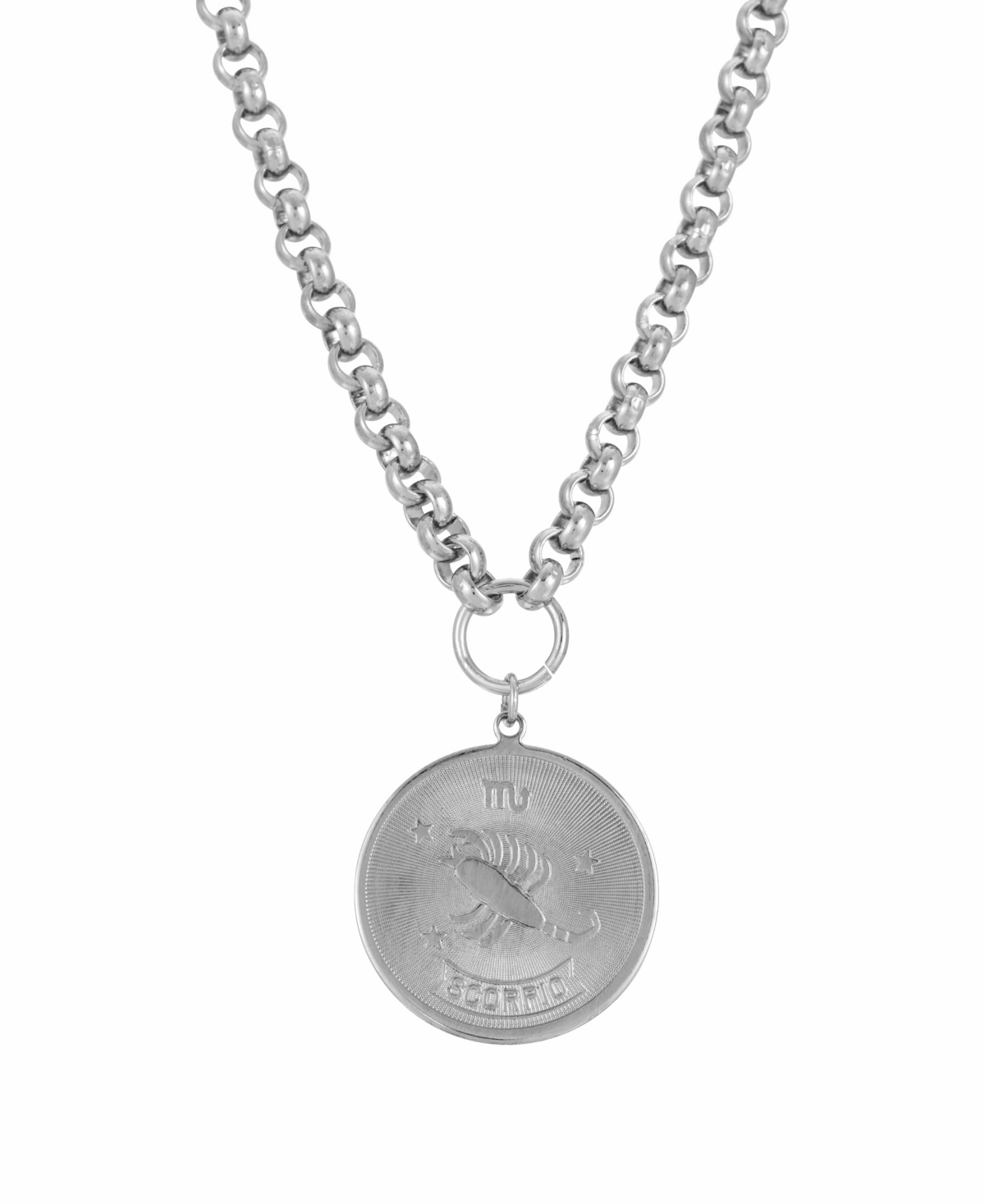 2028 Women's Round Scorpio Pendant Necklace In Silver-tone