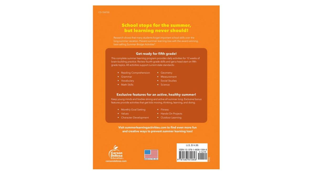 Summer Bridge Activities, Grades 4 - 5: Bridging Grades Fourth to Fifth by Summer Bridge Activities