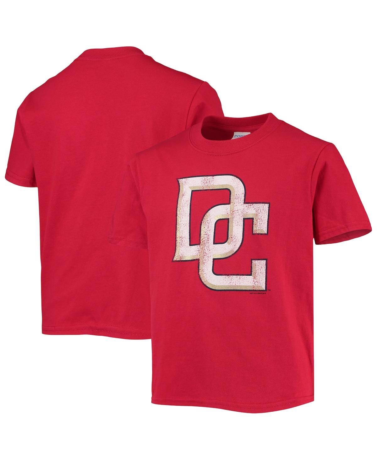 Soft As A Grape Youth  Red Washington Nationals Distressed Logo T-shirt In Red