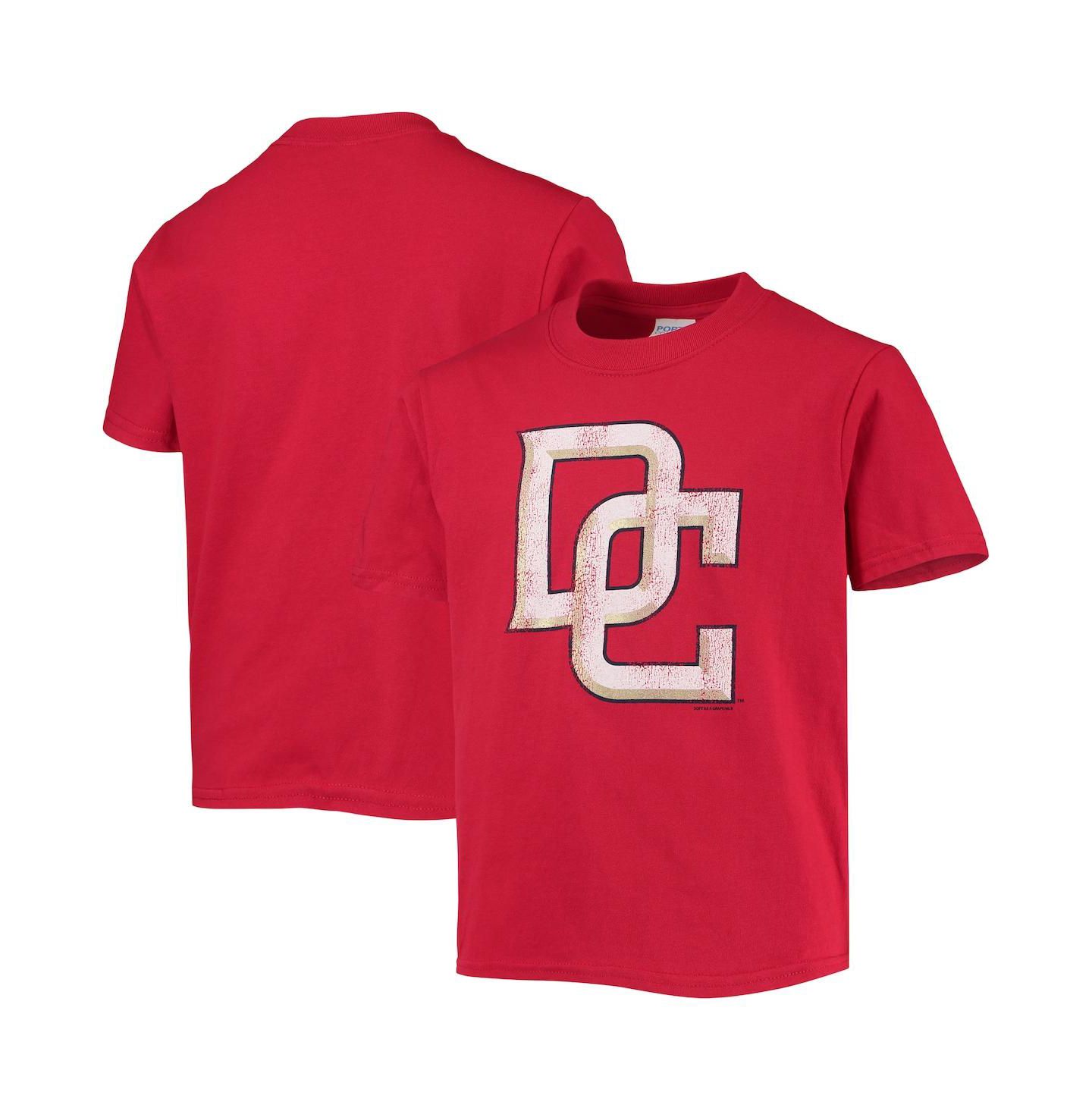Футболка Soft As A Grape Red Washington Nationals Distressed Logo для мальчиков — фото 1
