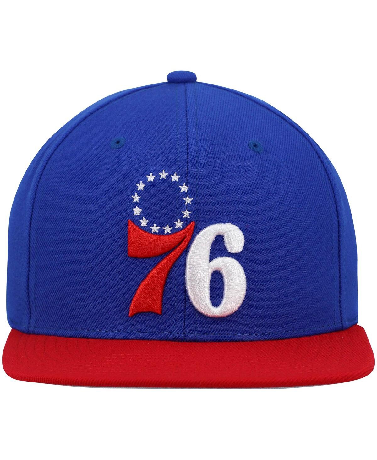 Mitchell & Ness Men's  Royal, Red Philadelphia 76ers Mvp Team Two-tone 2.0 Stretch-snapback Hat In Royal,red