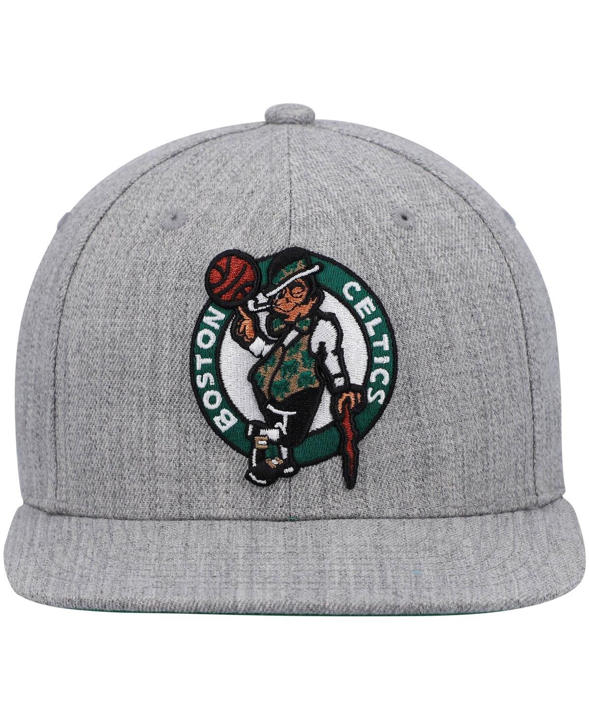 Mitchell & Ness Men's  Heathered Gray Boston Celtics 2.0 Snapback Hat In Heathered Gray