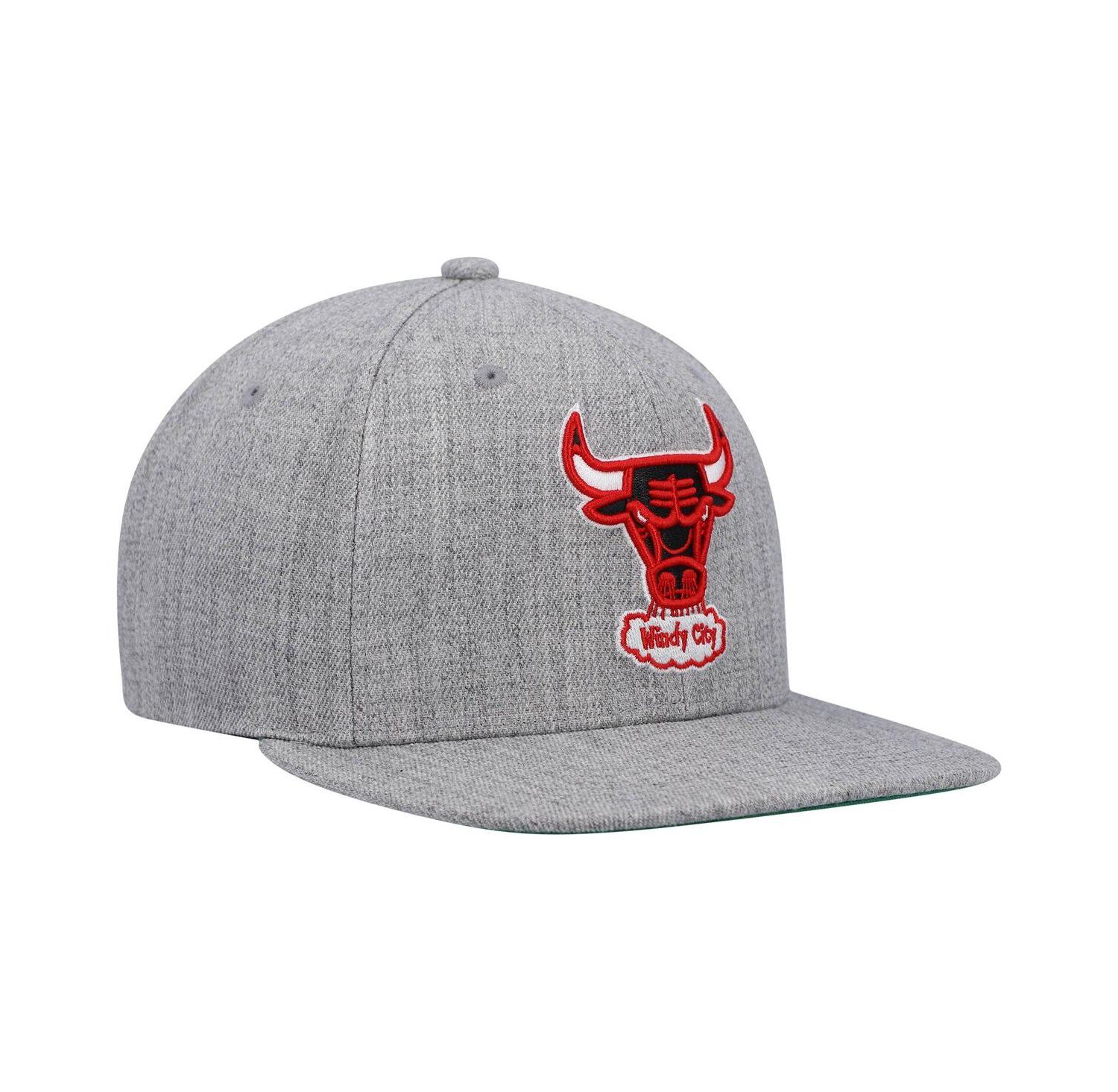 Men's Heathered Gray Chicago Bulls Hardwood Classics Team 2.0 Snapback Hat