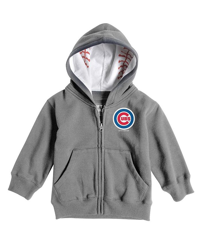 Youth Gray Chicago Cubs Logo Pullover Hoodie 