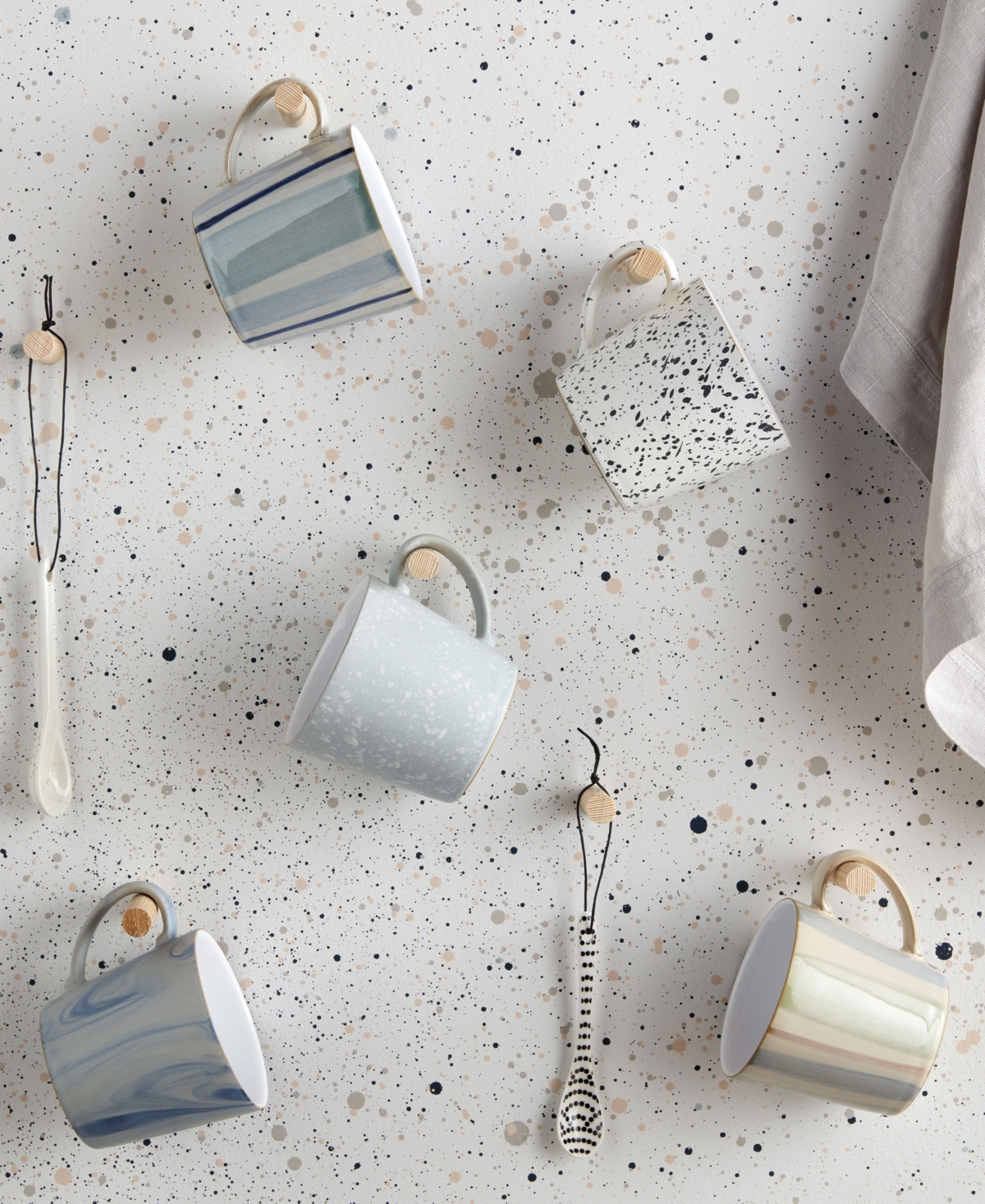 Denby Pastel Multi Set of 2 Mugs - Multi Colored And Hand Painted