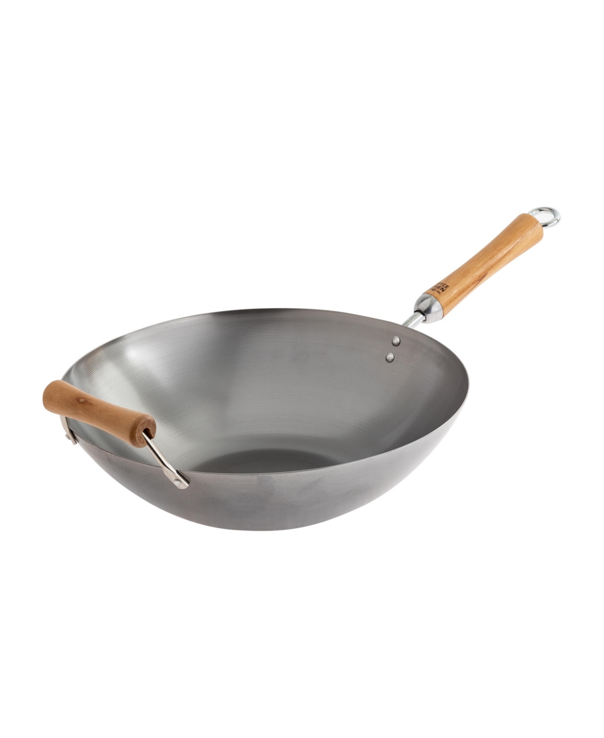 Joyce Chen Classic Series Carbon Steel Wok With Birch Handles, 14" In Silver-tone