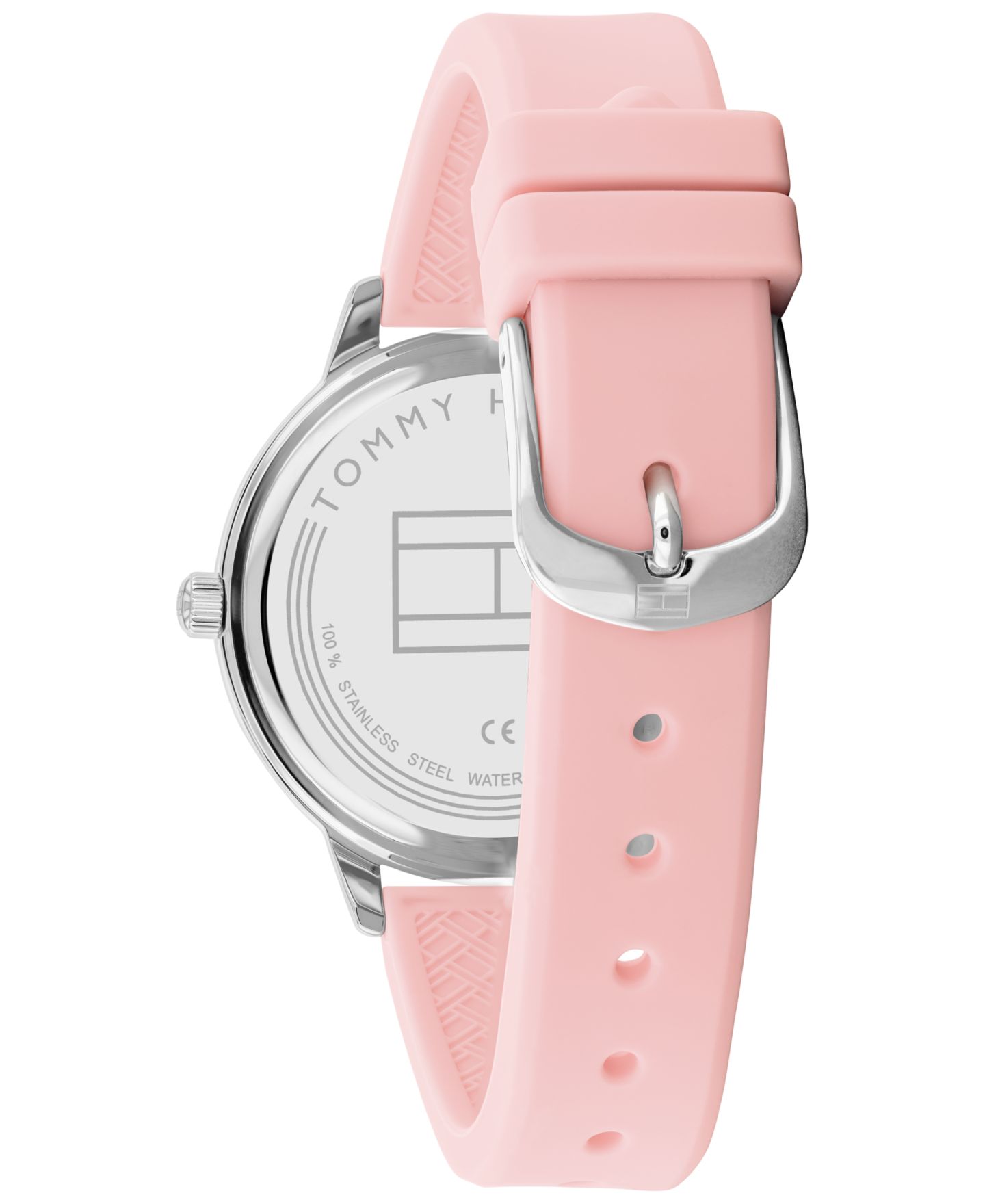 Женские часы Tommy Hilfiger Pink Silicone Strap Watch 38mm — фото 3