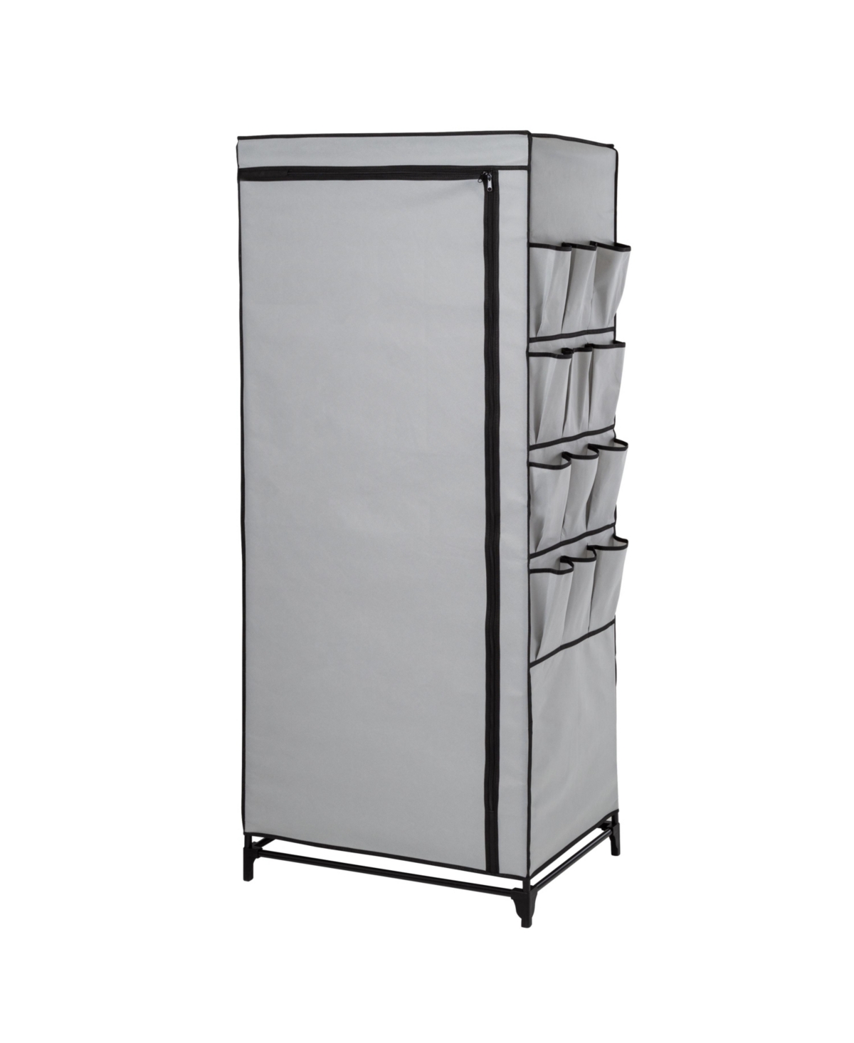 Shop Honey Can Do Wide Portable Wardrobe Closet With Cover And Side Pockets, 27" In Gray