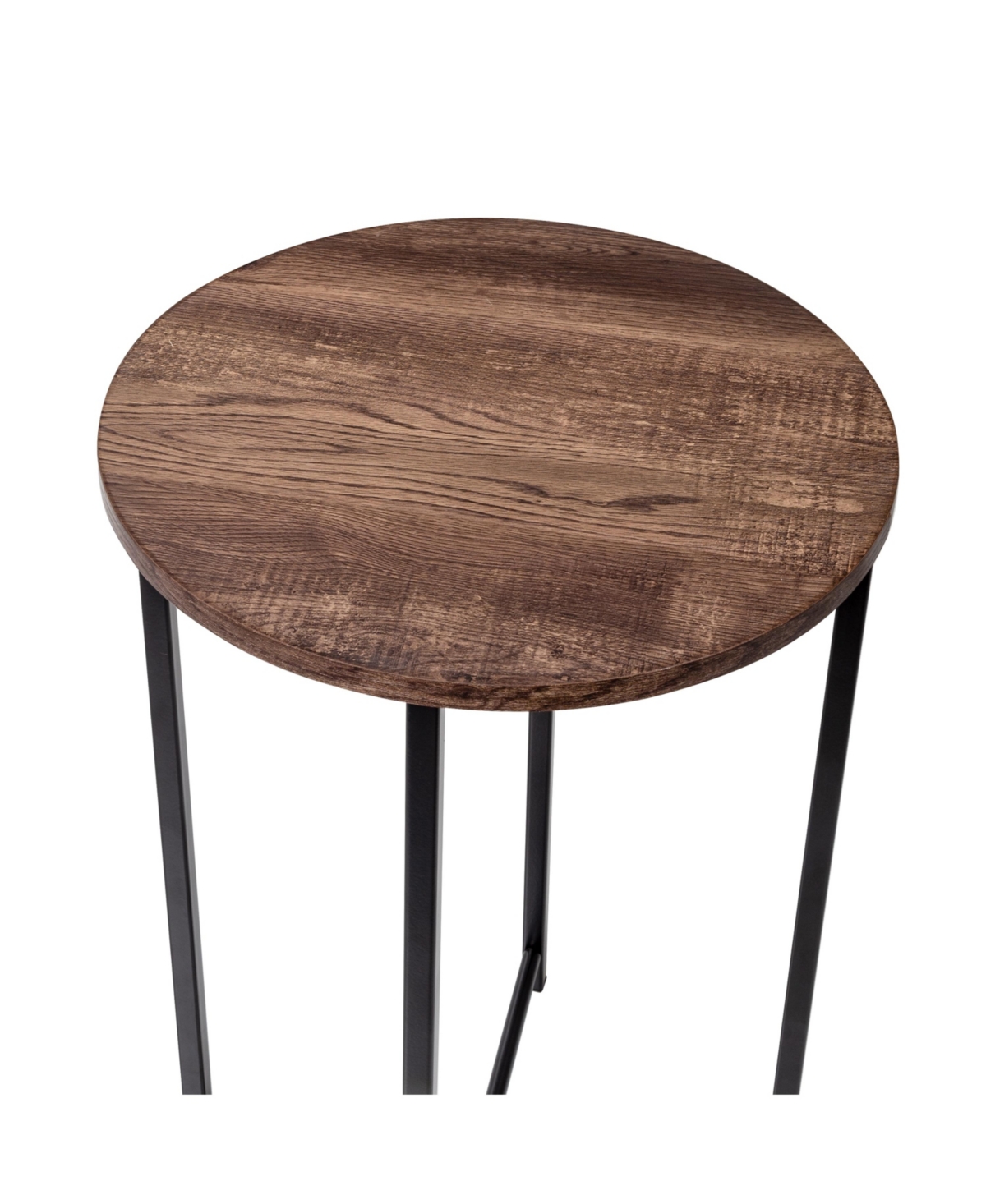 Shop Honey Can Do X-pattern Base With Round Side Table In Black