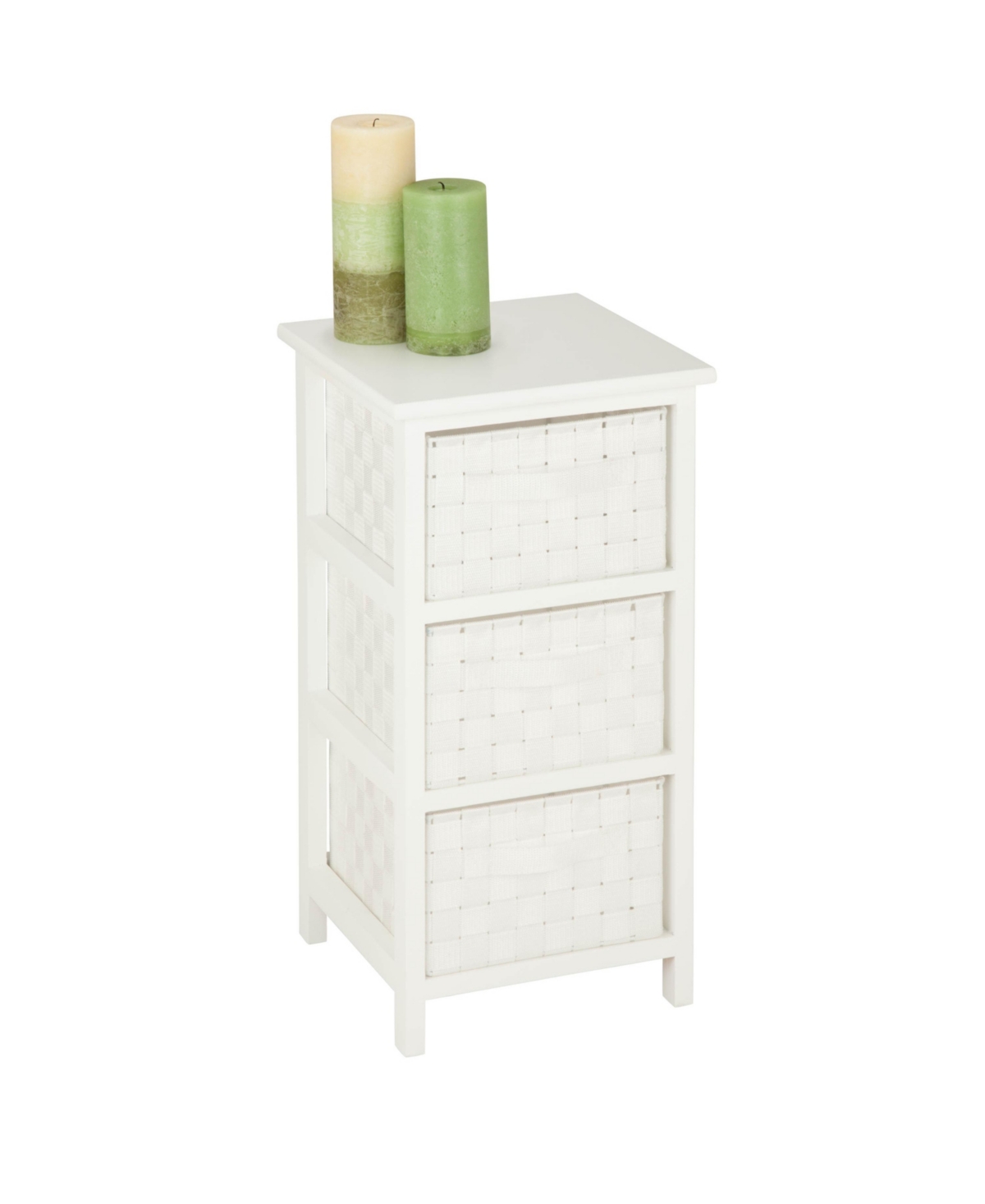 Shop Honey Can Do Wooden Frame Woven Fabric Small Storage Cabinet Drawers In White