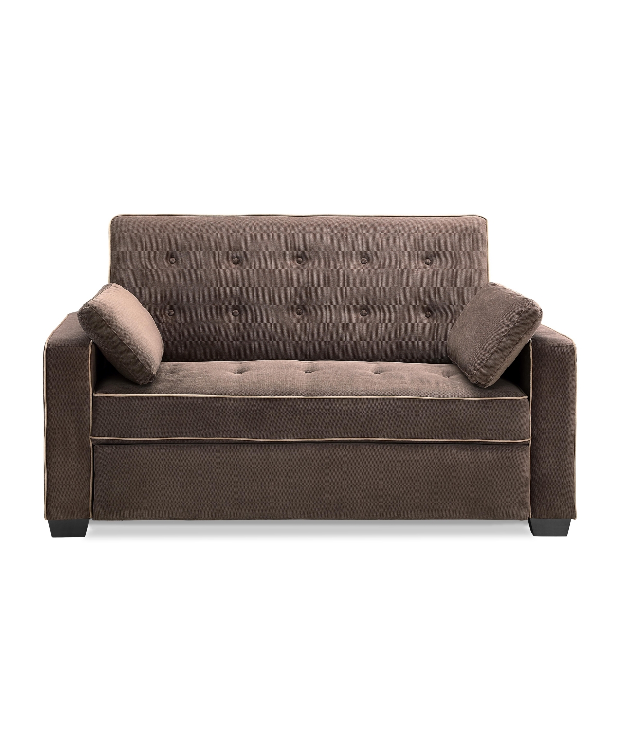 Shop Serta 66.5" W Polyester Augustus Full Convertible Sofa In Java