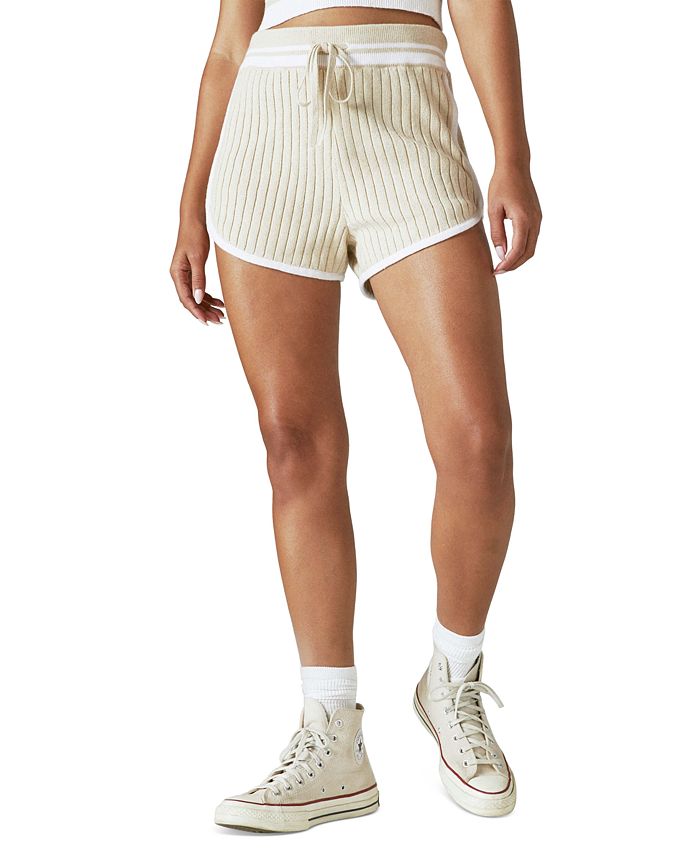 Lucky Brand Women's Ribbed-Knit Drawstring Shorts - Macy's