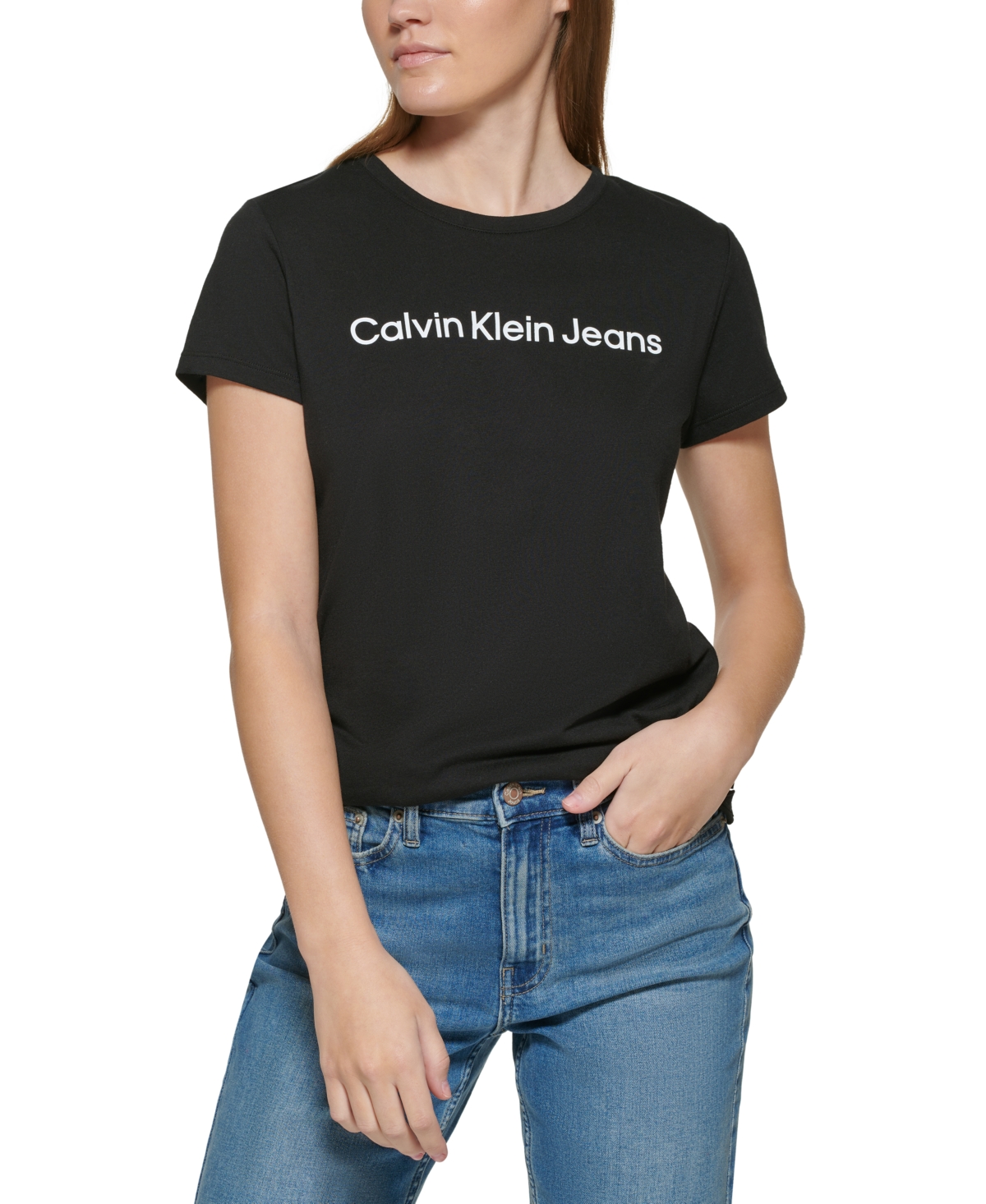 Calvin Klein Jeans Est.1978 Petite Graphic T-shirt In Black
