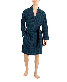 Men's Plaid Plush Flannel Robe, Created for Macy's