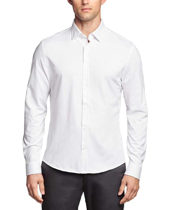 Michael Kors Men's Fine Gauge Knit Slim Fit Dress Shirt & Reviews - Dress  Shirts - Men - Macy's