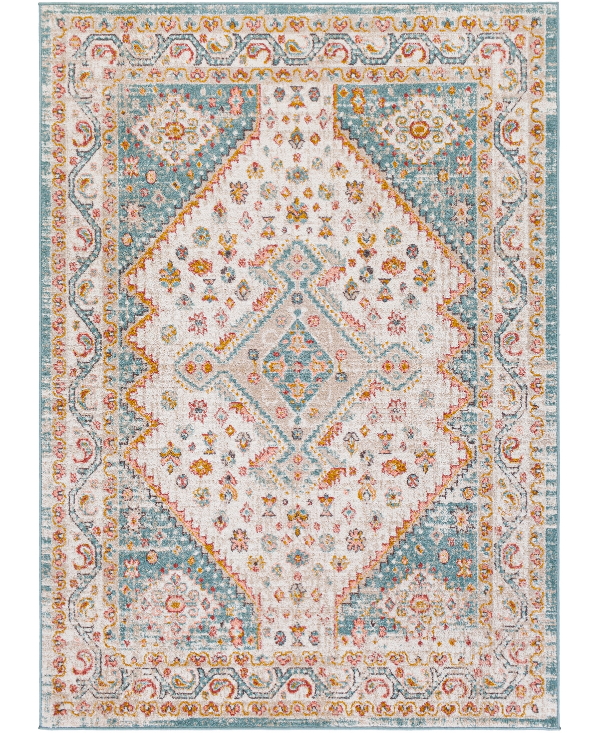 Surya Ankara Akr-2337 7'10in x 10'3in Area Rug - Ivory-aqua