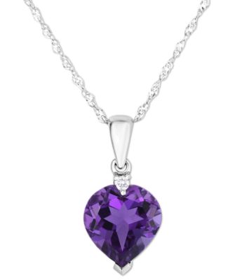 white gold purple heart necklace