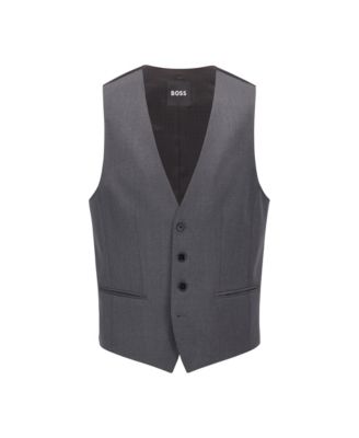 BOSS by Men's Virgin-Wool Serge Slim-Fit Vests