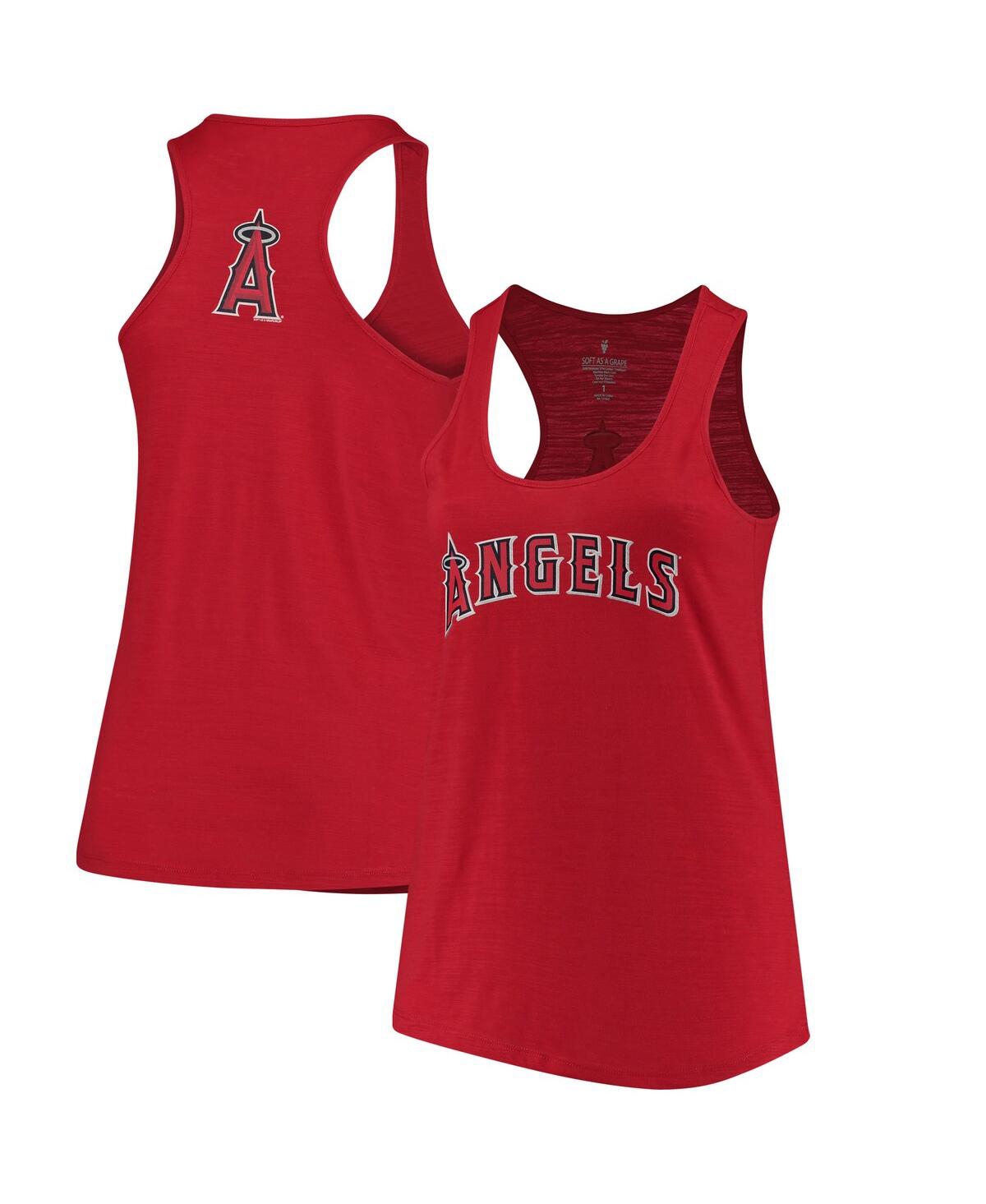 Women's Soft As A Grape Red Los Angeles Angels Plus Size Swing for the Fences Racerback Tank Top - Red