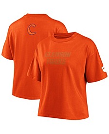 Women's Orange Clemson Tigers Crop T-shirt