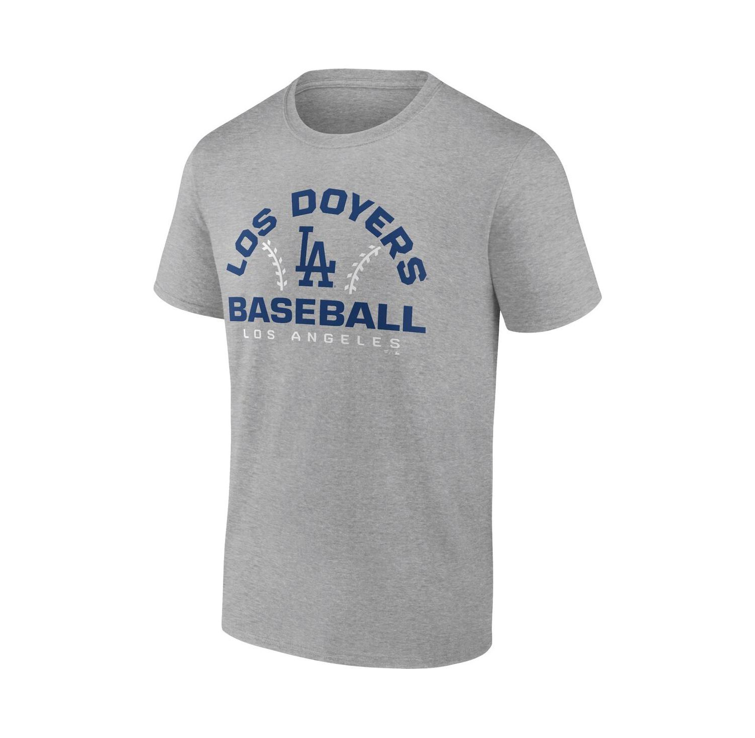 Men's Heathered Gray Los Angeles Dodgers Iconic Go for Two T-shirt