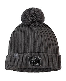 Men's Gray Utah Utes Throwback Special Game Cuffed Pom Knit Hat