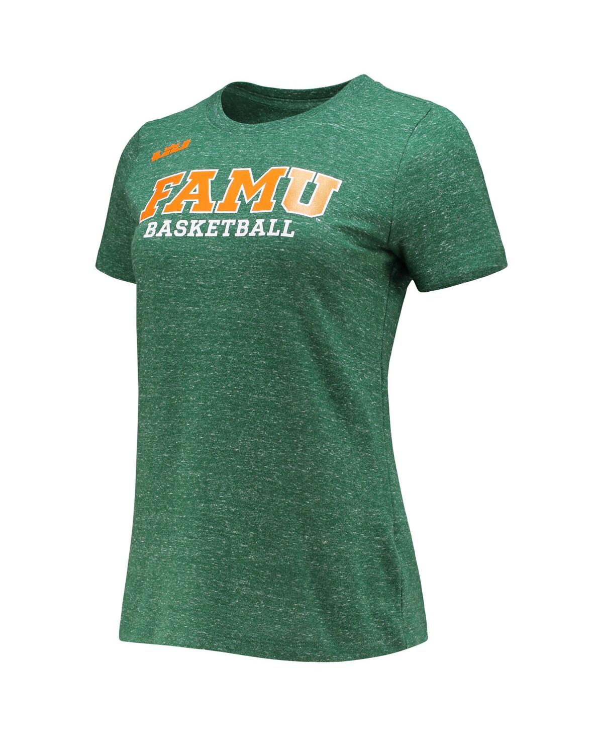 Nike Women's  X Lebron James Heathered Green Florida A M Rattlers Basketball Varsity T-shirt In Heathered Green