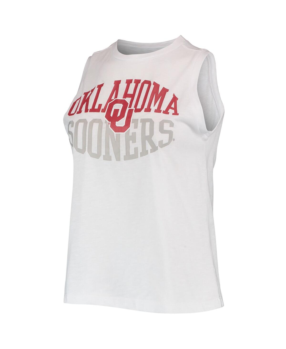 CONCEPTS SPORT WOMEN'S CONCEPTS SPORT CHARCOAL, WHITE OKLAHOMA SOONERS TANK TOP AND LEGGINGS SLEEP SET 