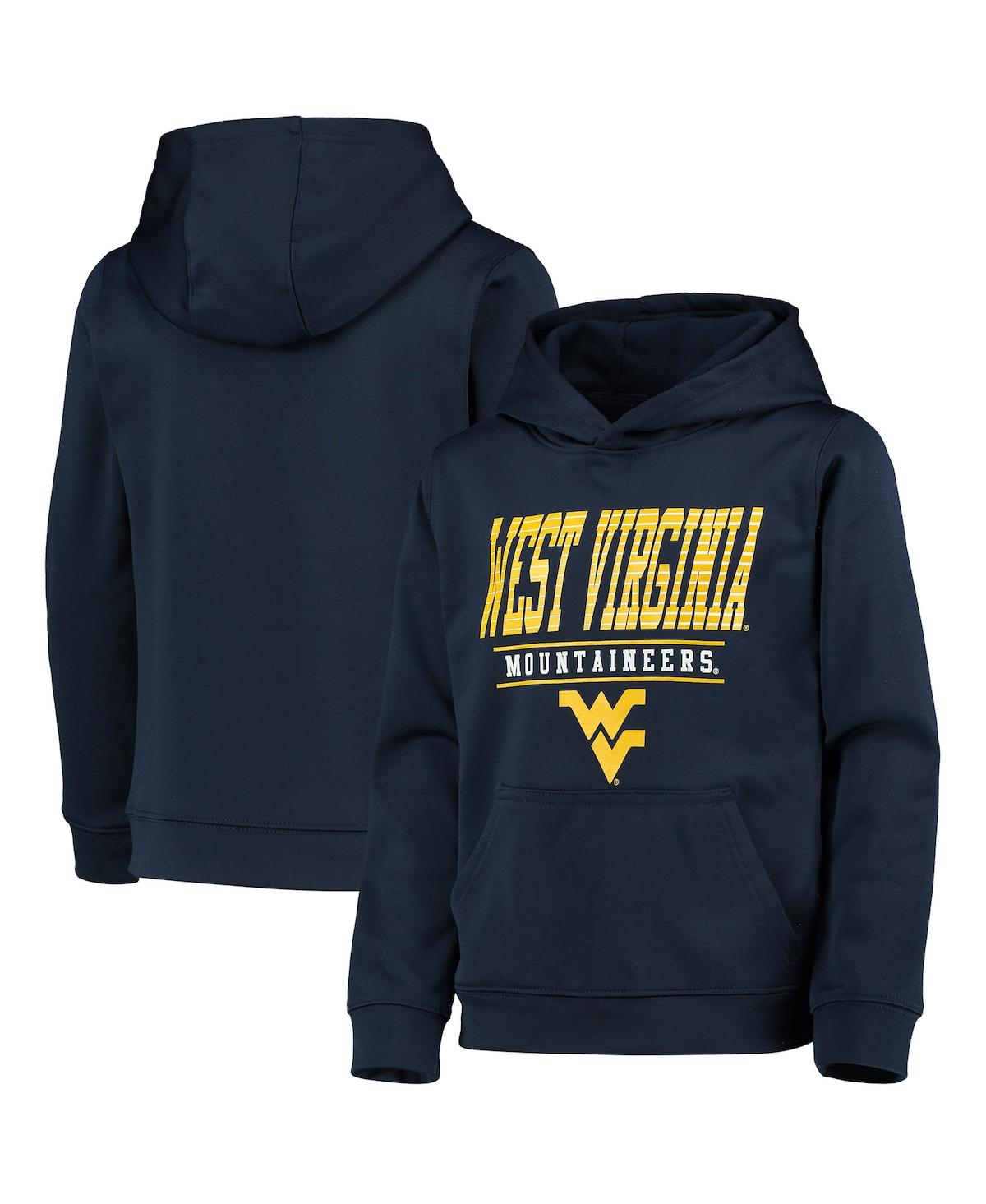 Shop Outerstuff Big Boys Navy West Virginia Mountaineers Fast Pullover Hoodie