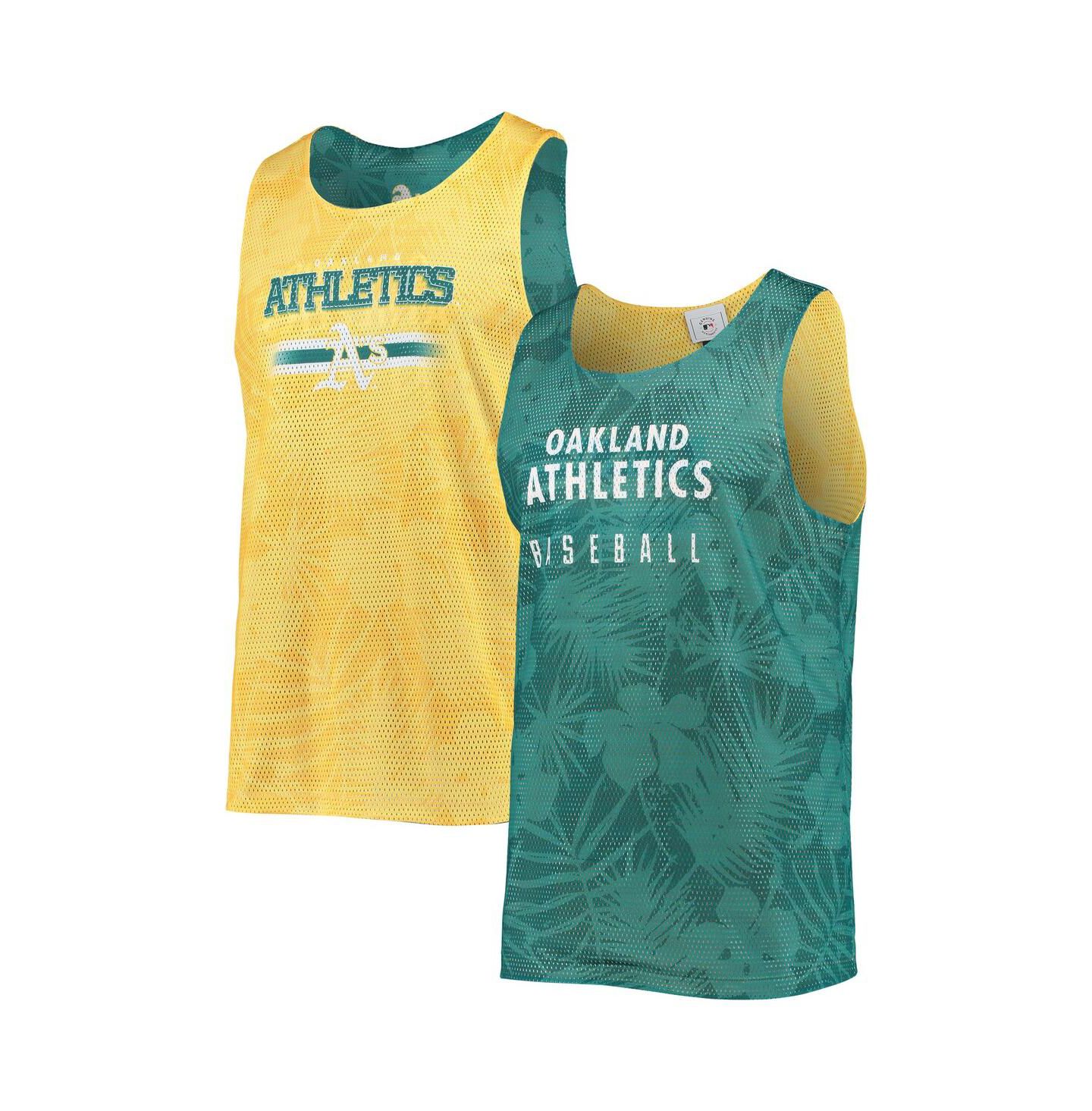 Мужской топ FOCO Green, Gold Oakland Athletics Floral Reversible Mesh — фото 1